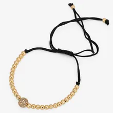 FAITHEASY Шарм ручное плетение сверло шар браслет медный сверлильный шар с циркониевой вставкой камень вязаный браслет