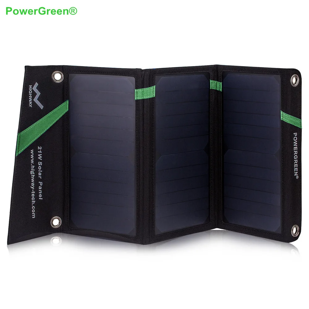 Зарядное устройство на солнечных батареях PowerGreen 21 Вт складная сумка для телефона