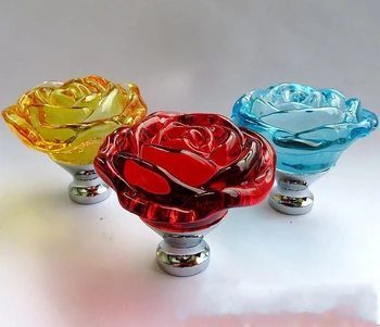 

10PCS 50MM Multicolor Rose Diamond Door Knobs Crystal Glass Cupboard Drawer Pull Kitchen Cabinet Door Wardrobe Handles Hardware