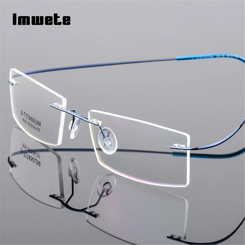 

Imwete Lightweight Rimless Glasses Frames Memory Titanium Eyeglasses Frame Spectacle Prescription Optical Frames Myopia