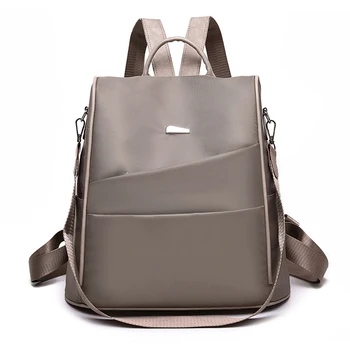 

Multifunctional Women Backpack Anti Theft Fashion Lightweight Lady Shoulder Large Capacity Solid Travel Waterproof Oxford Casual