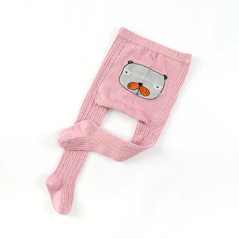 Вязаные колготки panti de bebe для маленьких детей девочек розовые гетры