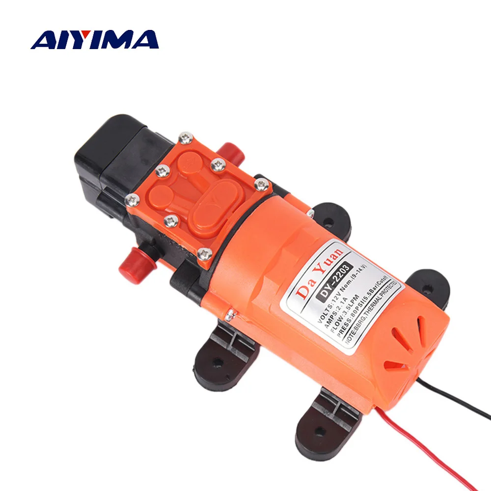 

AIYIMA Car Wash Water Pump Micro DC12V Diaphragm Pump Smart Pressure Switch Electric Sprayer Self-priming Motor 4L/min