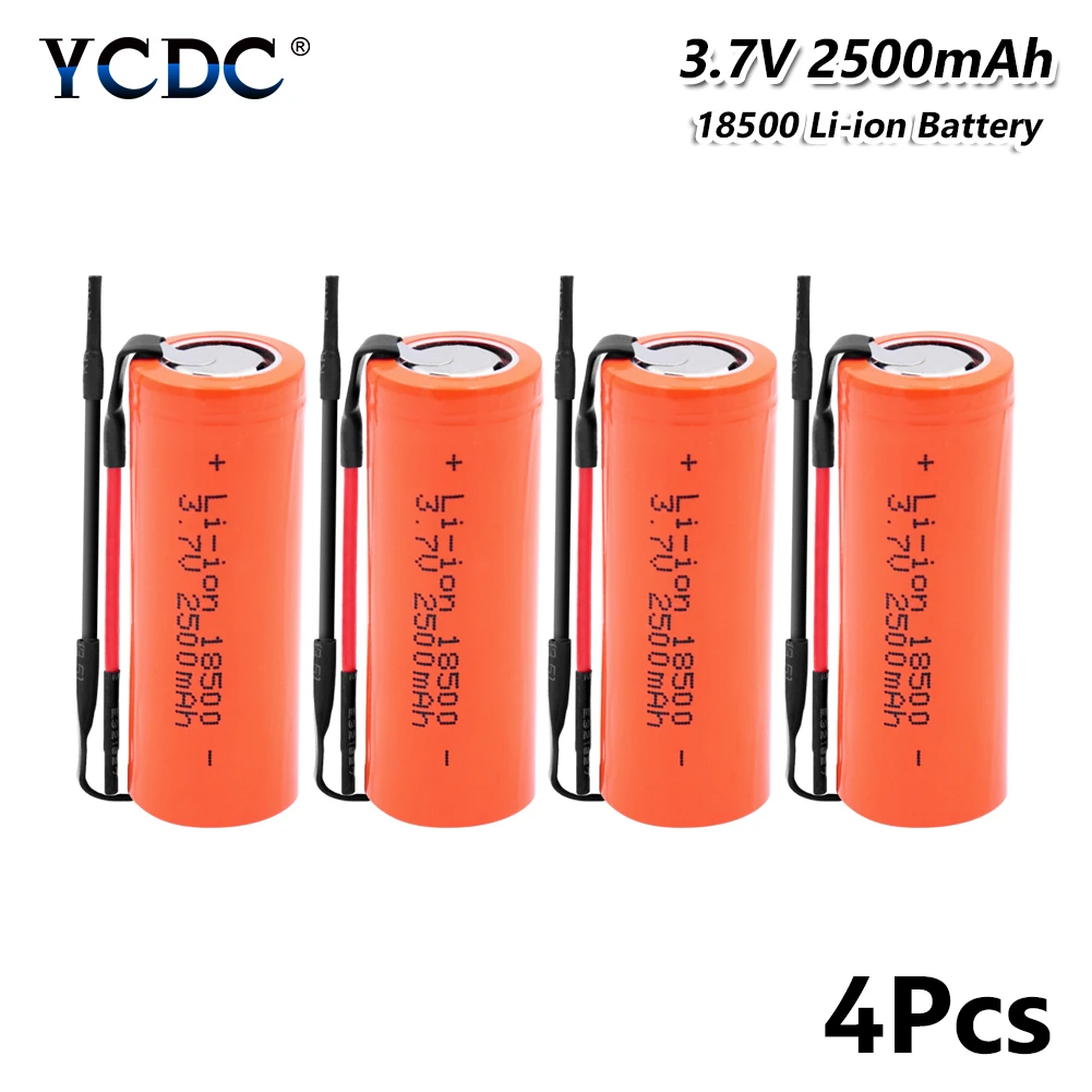 1/2/4 шт 3,7 V 18500 2500mAh литий-ионный аккумулятор перезаряжаемые литиевые батареи 18500 Радиоуправляемый игрушечный автомобиль светодиодный фонарик Фонарь сменная лампа клетки