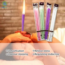 KONGDY 8 pièces/ensemble bougies auriculaires nettoyant cire Thermo auriculaire thérapie aromathérapie Bougie conique naturel pur abeille parfum bougies