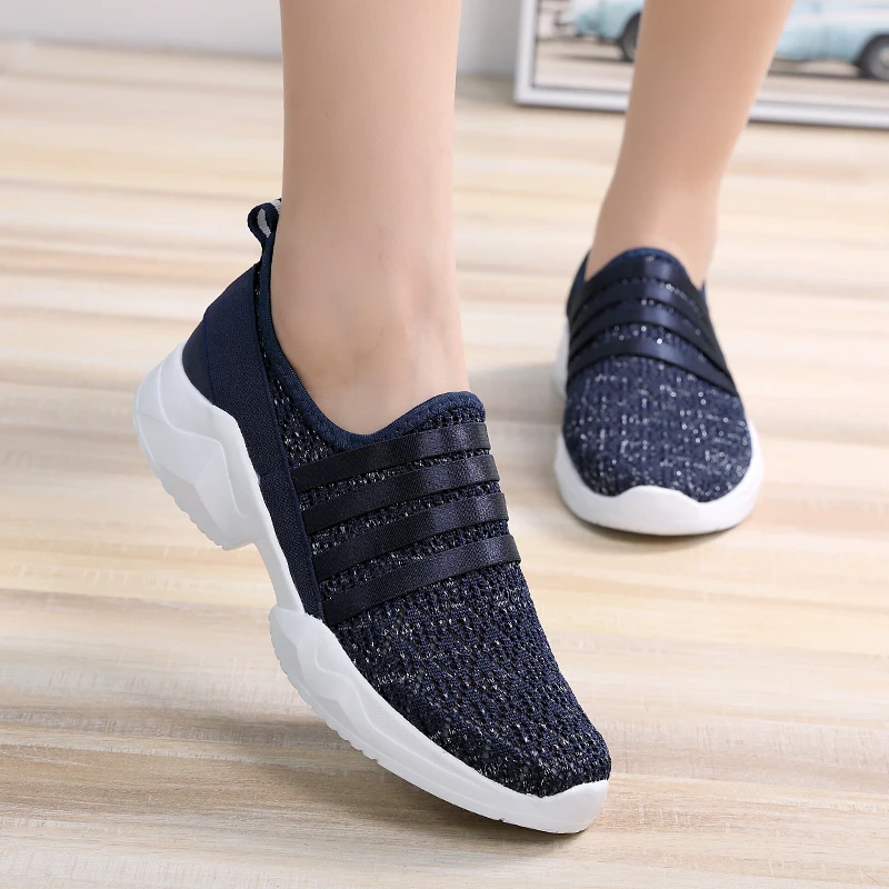 Women's Flats Casual Shoes Summer Breathable Mesh Sneakers Walking Shoes Fashion Female Leisure Loafers Slip On Women Tenis