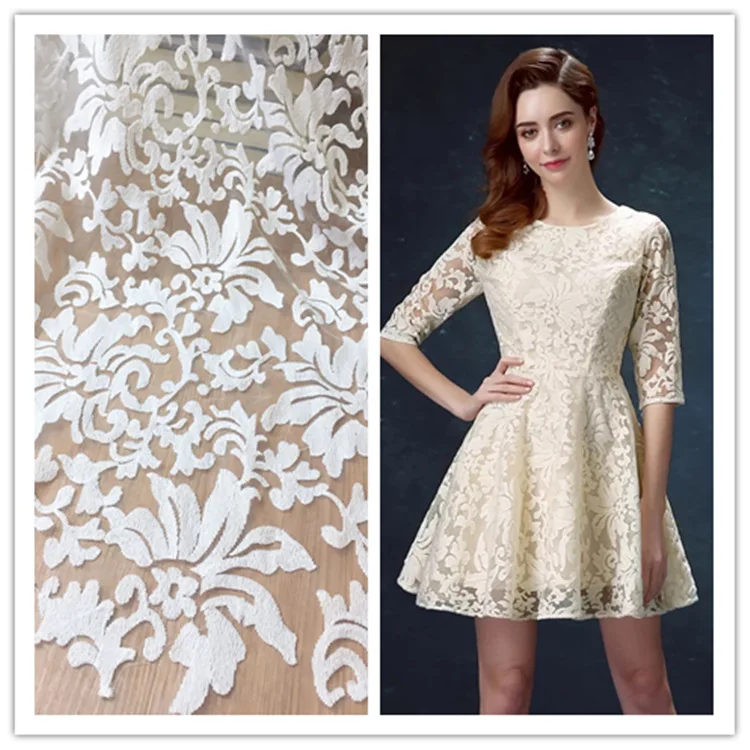 

High quality Organza Water soluble embroidery fabric diy craft fashion skirt dress clothing sewing accessories French lace MT60