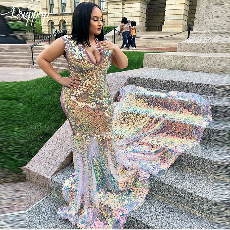 bling mermaid prom dresses