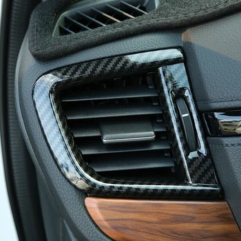 

For Honda CR-V CRV 2017 2018 ABS Carbon fibre Car left and right air outlet Cover Trim Sticker Car styling accessories 2pcs