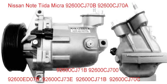 

92600CJ70C 92600CJ71B 92600CJ700 92600ED07B 92600CJ73E compressor for Nissan Note Tiida Micra CR-10