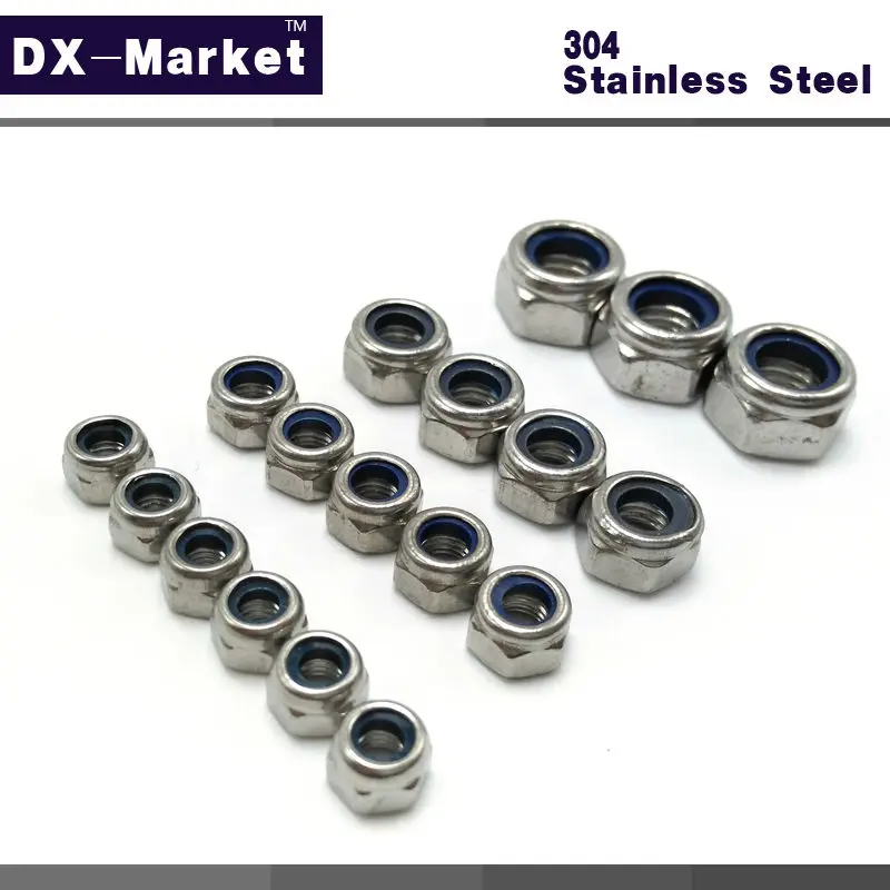 M3-M16 SUS304 Prevailing Torque Type All Metal Insert Hex Hexagon Self Lock Nut