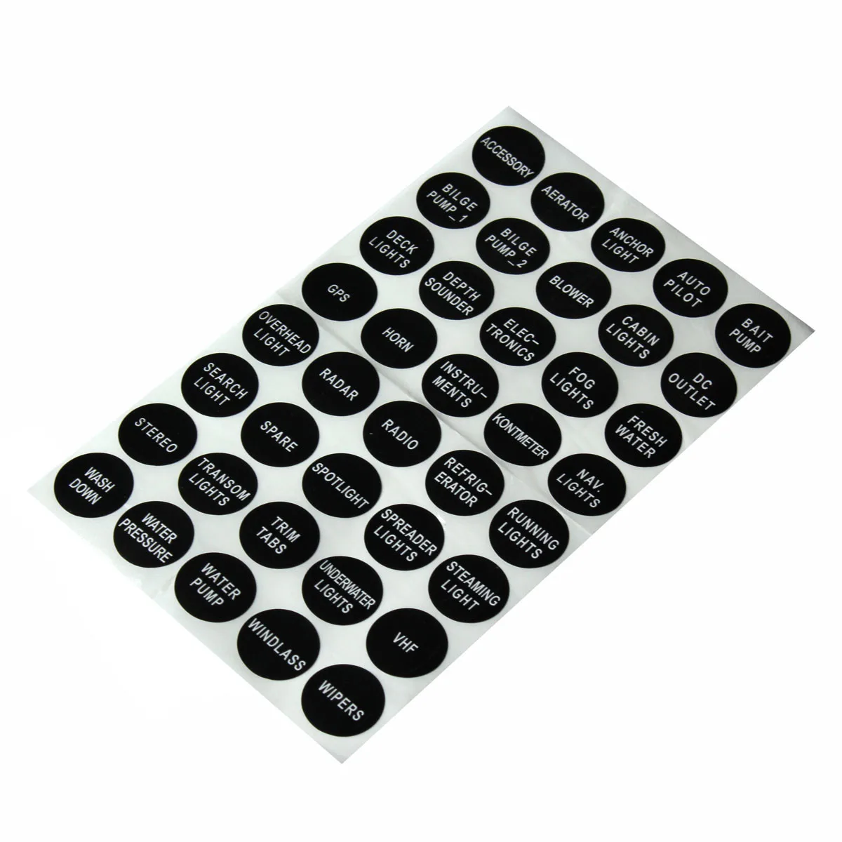 

40pcs Car Boat Instrument Switch Panel Decals Label Marine GPS Horn Light