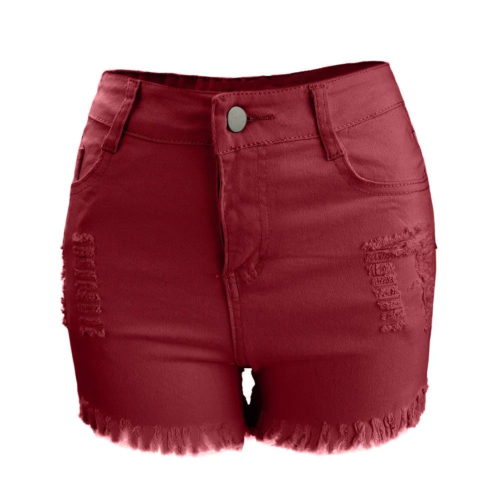 JAYCOSIN женская одежда шорты сексуальные эластичные джинсовые шорты с высокой талией Дамская мода с кисточками летние рваные шорты