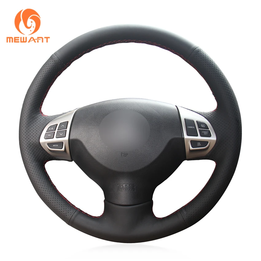 MEWANT Black Artificial Leather Steering Wheel Cover for Mitsubishi Lancer X 10 2007-2015 Outlander 2006-2013 ASX 2010-2013