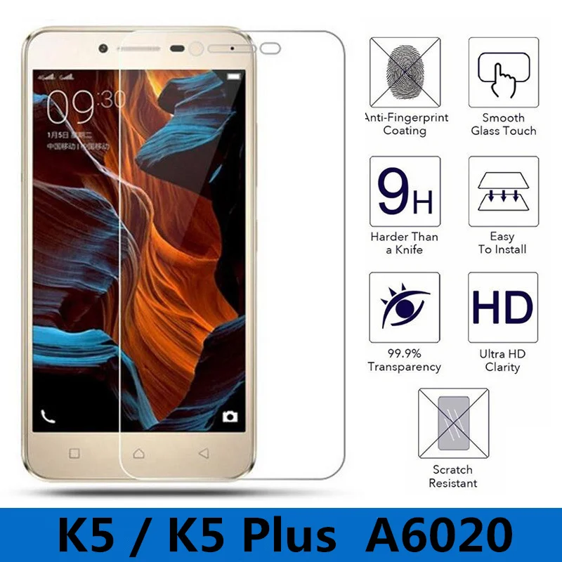 Закаленное стекло для lenovo K5 A6020 A6020a40 чехол для защиты экрана на lenovo vibe K5 Plus K5+ A6020a46 защитная пленка GLAS Sklo Funda