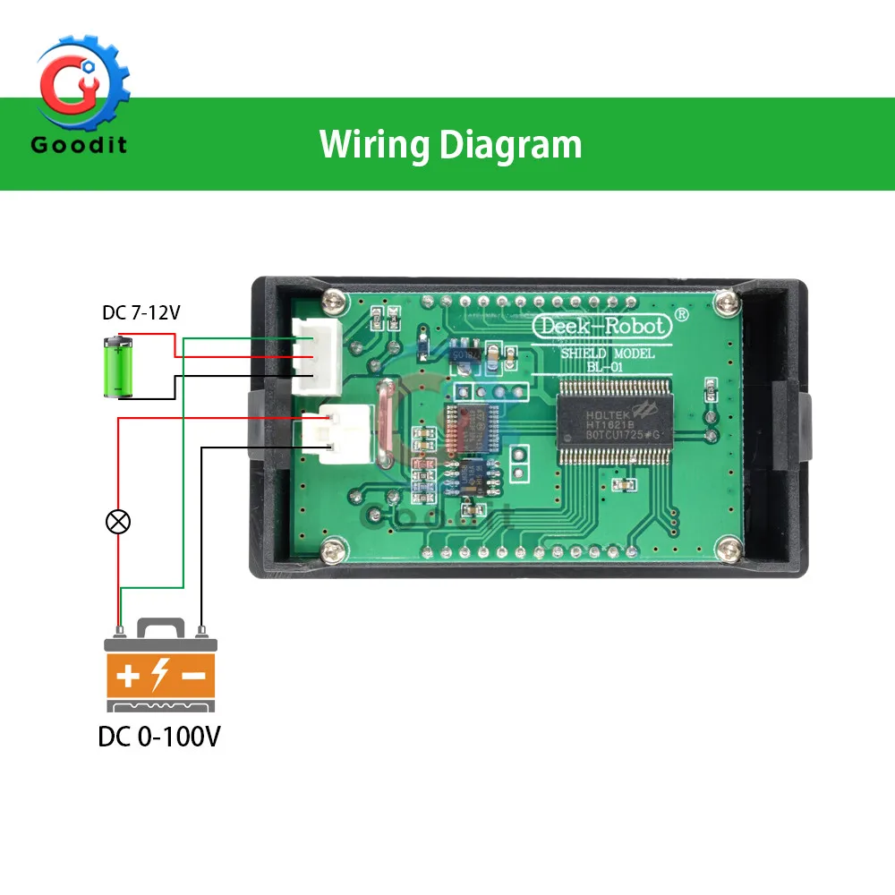 DC 0-100V 10A 1000W LCD Digital Voltmeter Ammeter Wattmeter Voltage Current Power Meter Volt Detector Tester Monitor 12V 24V 36V