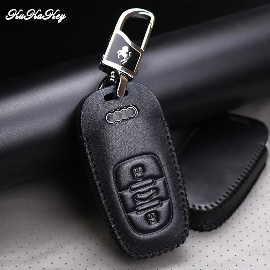 Кожаный чехол для ключей автомобиля подходит AUDI A4 A5 A6 B6 B7 B8 A7 A8 Q5 Q7 R8 TT S5 S6 S7 S8 SQ5