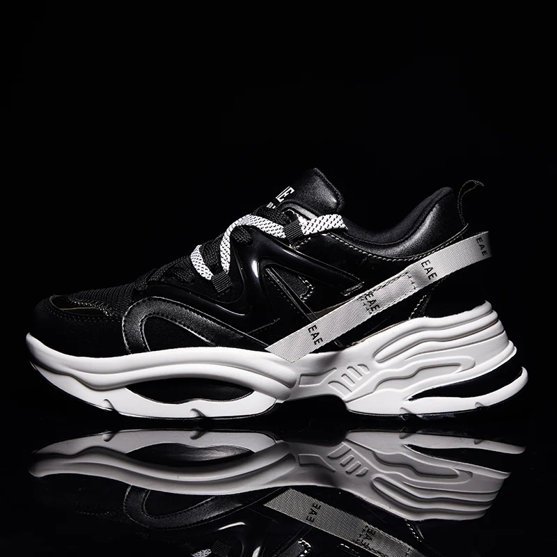 Новинка; Balenciaca; обувь для мужчин и женщин; легкая обувь для бега; модная обувь, увеличивающая рост; обувь для влюбленных; уличные спортивные кроссовки - Цвет: Черный