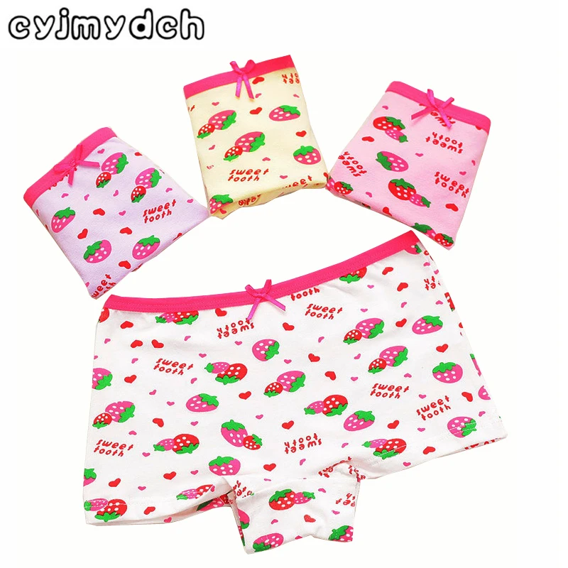 Cyjmydch 5pcs/lot Strawberry Cotton Girls Panties Girls Underwear