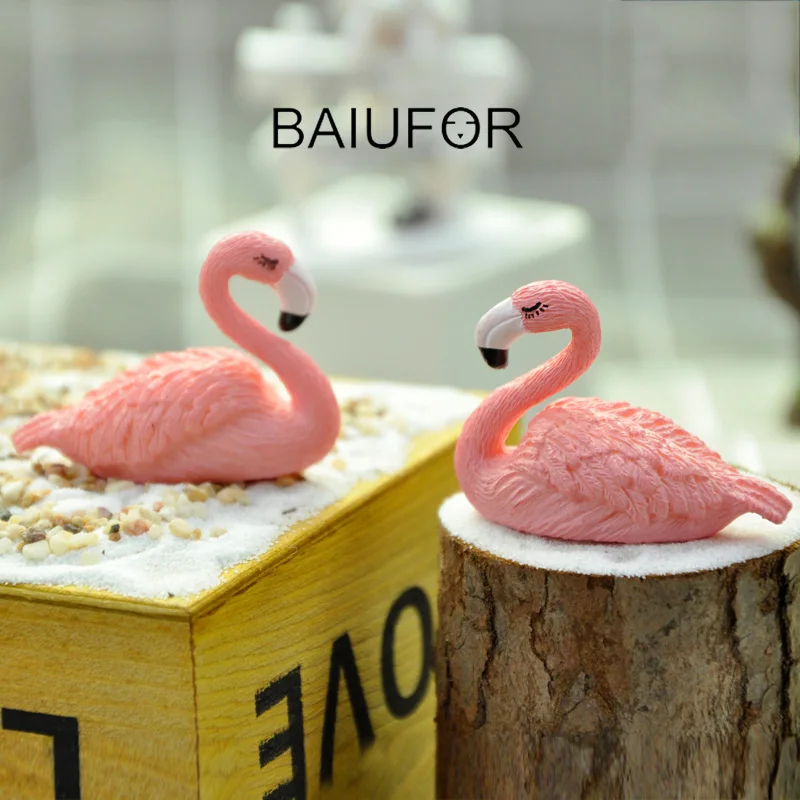 BAIUFOR миниатюрные очаровательные розовые фламинго аксессуары для террариума DIY