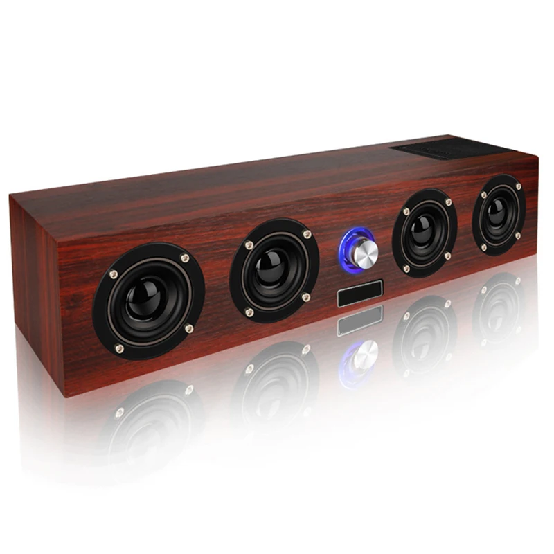 

High-power Rosewood pattern wooden Wireless Bluetooth Speaker With Four speakers Support TF Card AUX stereo Home Theater Speaker