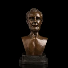 Знаменитая фигура Линкольн скульптура человек Бюст Бронзовая статуя сувениры студия украшения офиса