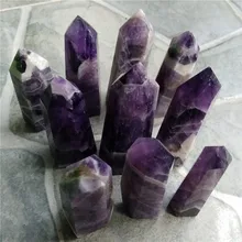 Baguette à Quartz de 5 pièces | Améthyste Chevron Rose, cristal noir, pierres de Point d'obsidienne, pierre de guérison Wicca Piedras Naturelle