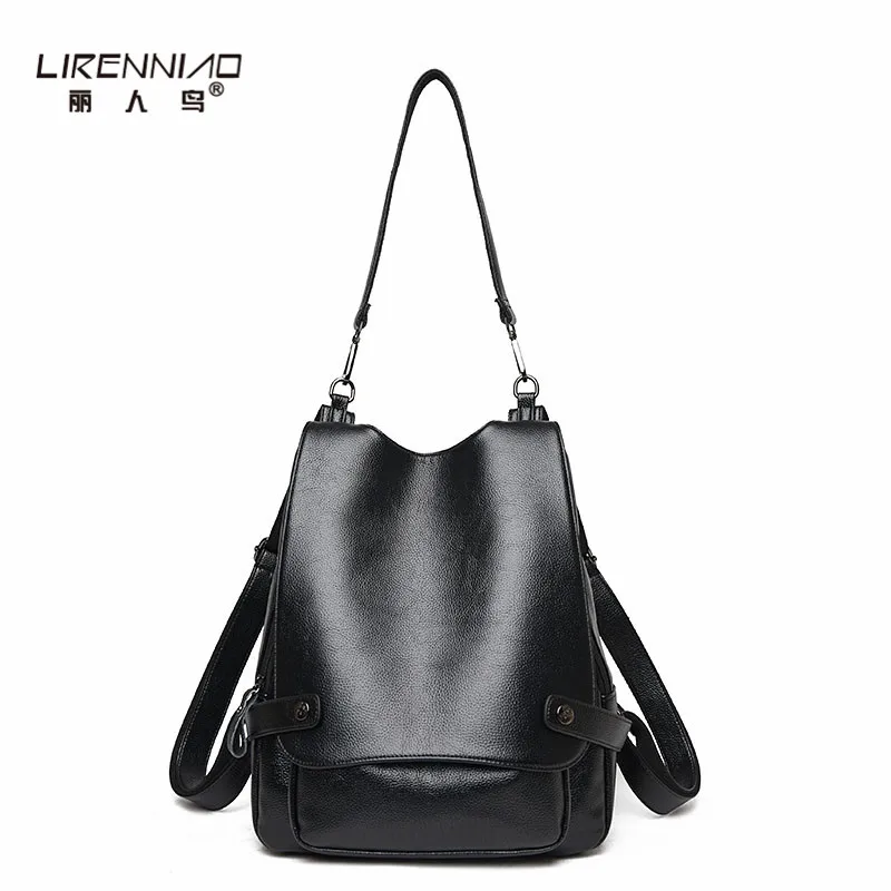 LIRENNIAO Brand Backpack Women Backpack Fashion Leather School Bags for Girls Travel Back Pack 2017 Woman