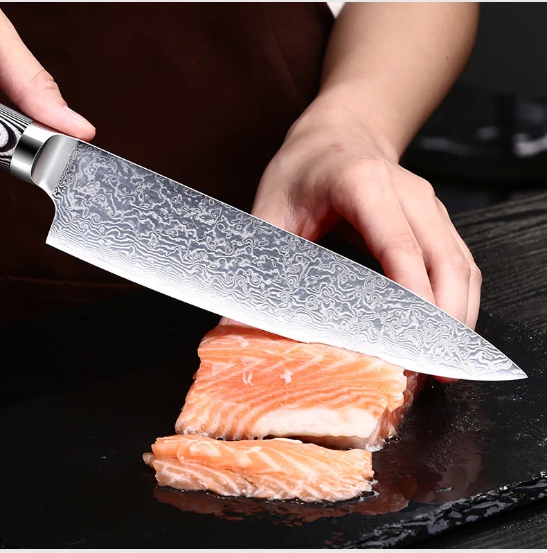 New Arrival 2019 XYj 8 inch Chef Kitchen Damascus Cooking Knife AUS-10 Damasus Steel G10 Handle Kitchen Knives Accessories Tool