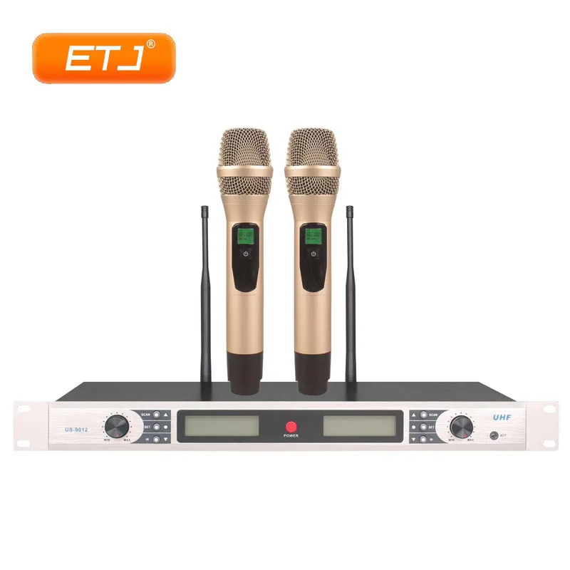 

Professional UHF Wireless Microphone 2 Handheld Transmitter Karaoke Microphone Dynamic Microphone US-9012