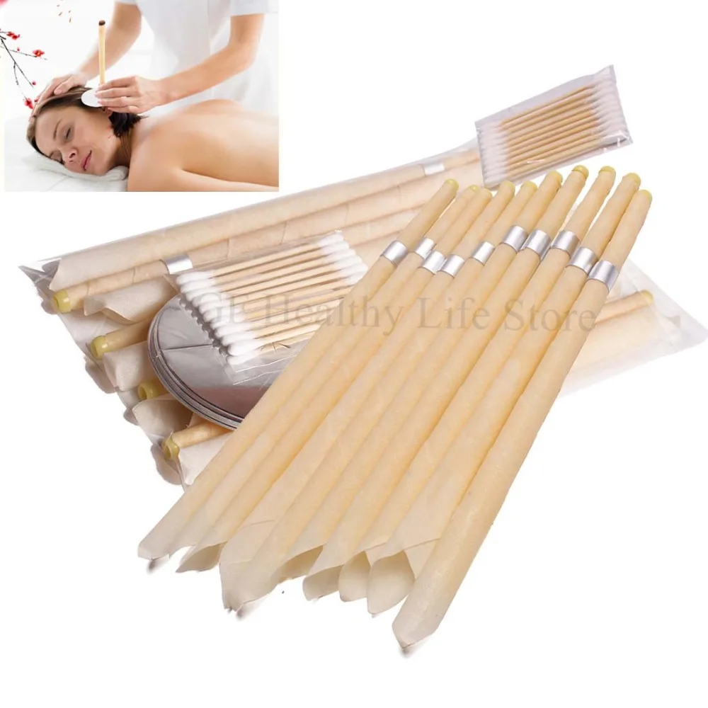 Hopi Indian Natural Beewax Ear Candle Medical Grade Ear Waxing Cone NO Pesticide Residue100 Ear Candle 100Cotton Swab 50 Pallet