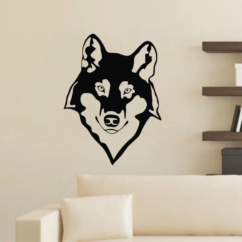 Head Of Wolf Wall Stickers Home Decor Living Room Animals Wall Decals