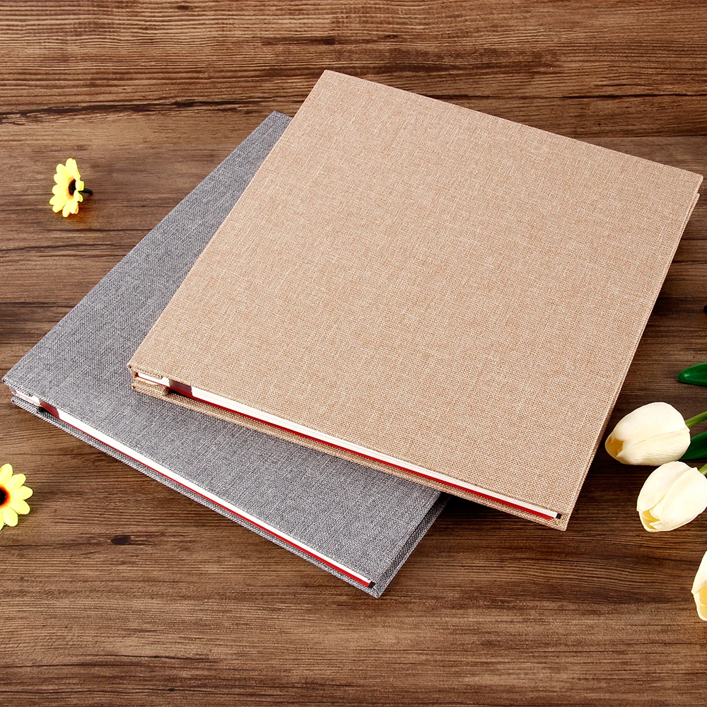

16inch DIY Photo Album Lovers Birthday Gift Wedding Photos Baby Photo Scrapbook Paper Crafts Albums Sticky New Linen