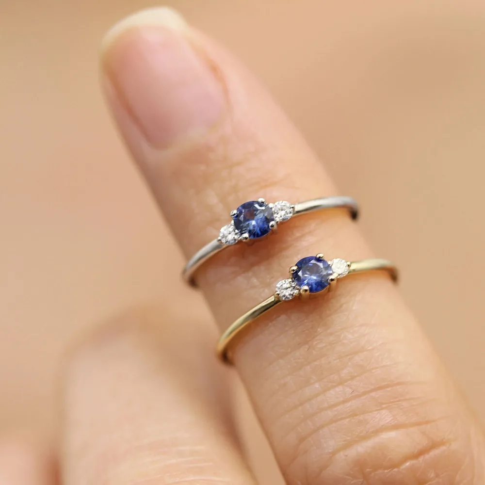 Tisonliz простые синие белые кольца с кристаллами, свадебные кольца для женщин, обручальные кольца, Bague Femme, модные ювелирные изделия для девочек