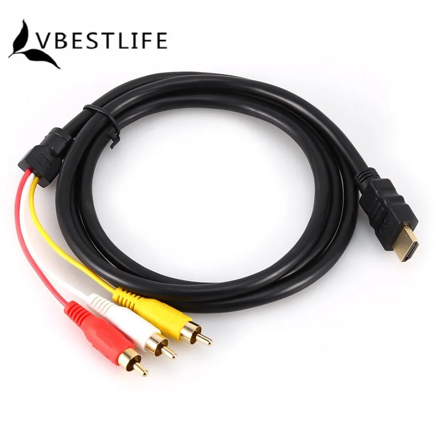  To Av Cable / HDMI Male to 3 RCA Audio Video AV Component Cable .