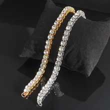 Мода г. цвет серебристый, золотой Iced Out браслет для мужчин хип хоп Jewelry унисекс женщин Bling Стразы браслет-цепочка с кристаллами подарки