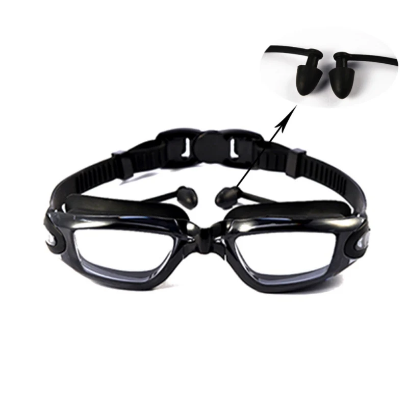 Унисекс очки для плавания, водонепроницаемые, противотуманные, УФ-защита, для серфинга, профессиональные очки для плавания, плавающие шапки, заглушки для ушей, зажим для носа, набор