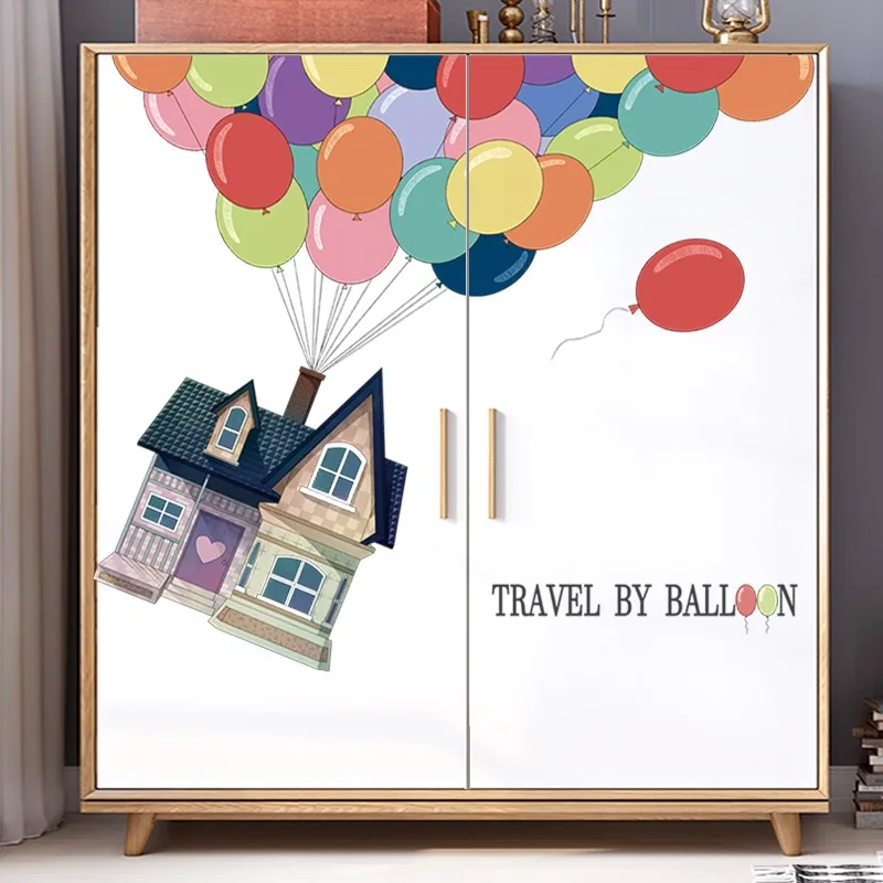 Креативная Наклейка на стену с воздушным шаром для детской комнаты, путешествия на воздушном шаре, обои для детской спальни, Наклейки на стены, клейкая Фреска