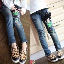 2016 printemps enfant de sexe féminin jeans enfant pantalon poupée motif filles jeans