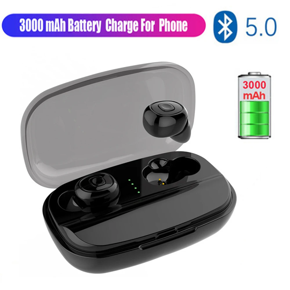 

Bluetooth Earphone True Wireless Earbuds with 3000mAh charging box Power Bank bluetooth headset sport stereo bluetooth earbuds