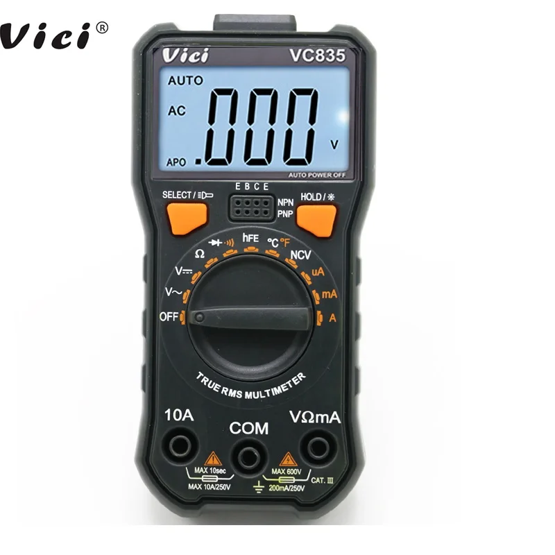 Мультиметр Vici VC835 функция True RMS 3 1/2 Автоматический диапазон многофункциональный