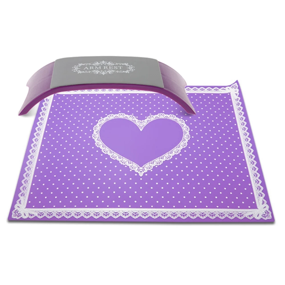 

Soft Hand Pillow Cushion with Foldable Pad Mat with Lace and Polka Dot Heart Salon Equipment for Manicure Nail Beauty Hand Rest