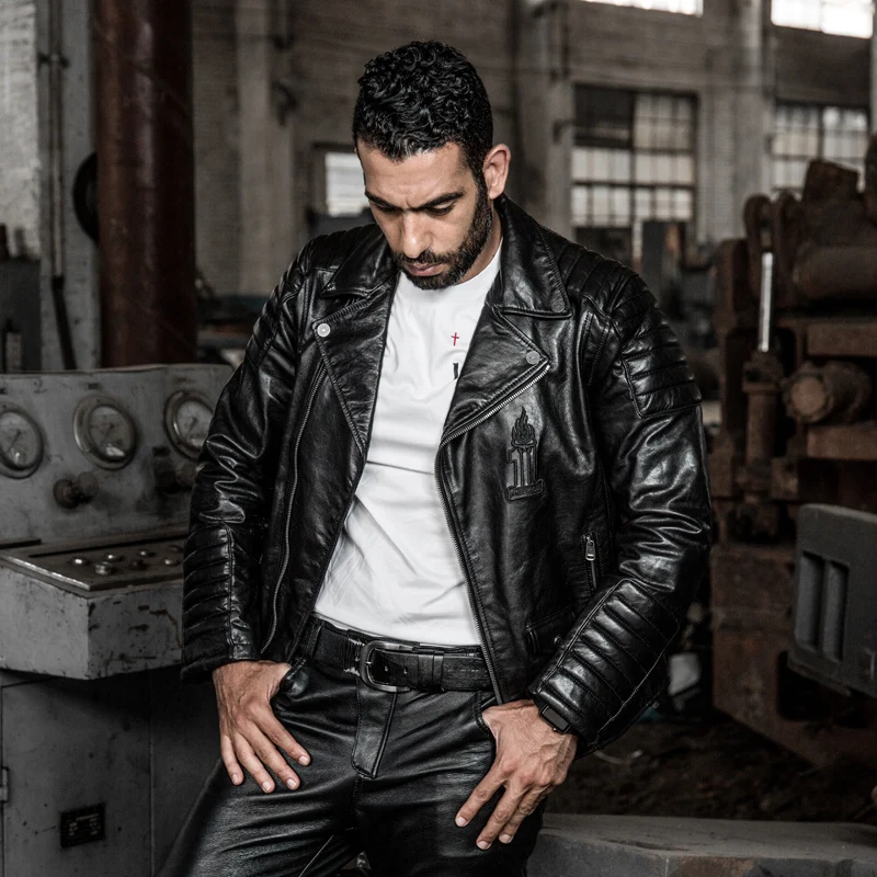 De Qualité Vache Hommes Cuir 98110 Bonne Manteau Véritable Très Rider Veste En 3lK1TFJc