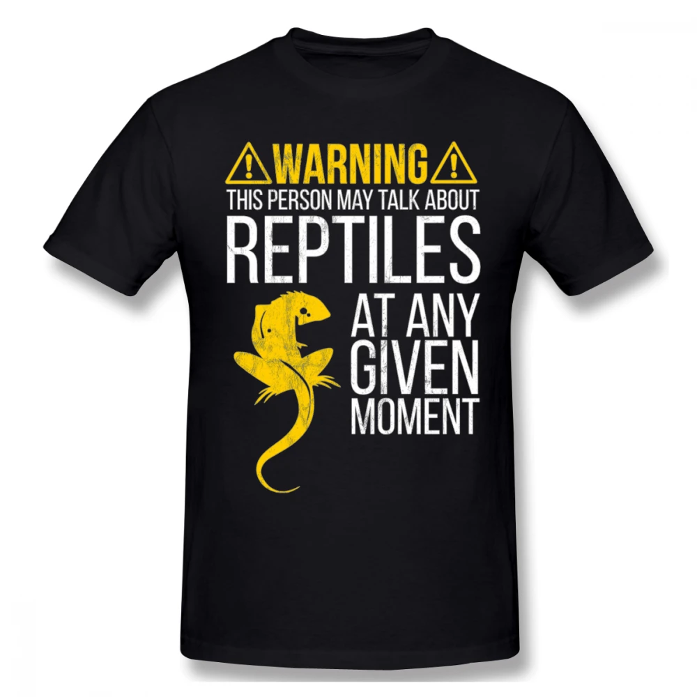Пользовательские рептилий Предупреждение внимание ящерица футболка мужской размера плюс Homme футболка размера плюс