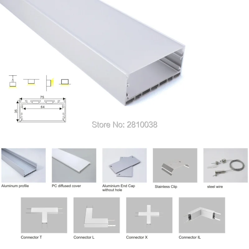 100X2 м наборы/лот линейный свет алюминиевый профиль led бар крупнейший U Тип алюминиевый светодиодный профиль канала для Потолочная люстра