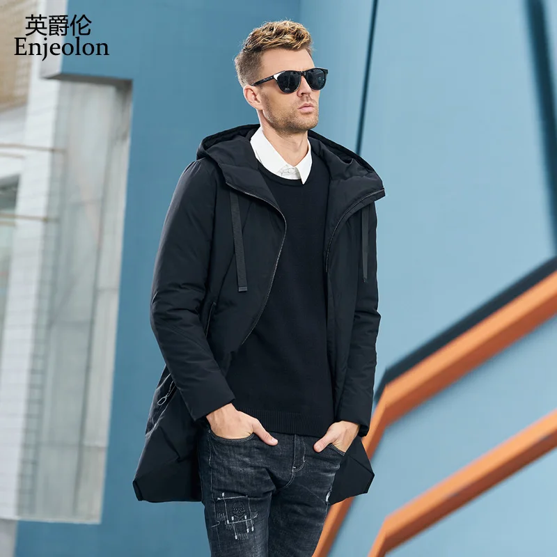Enjeolon Brand winter Cotton Padded coat men long Jacket Men thick hoodies Parka coat male Quilted winter jacket Coat 3XL MF0060 Enjeolon Brand winter Cotton Padded coat men long Jacket Men thick hoodies Parka coat male Quilted winter jacket Coat 3XL MF0060