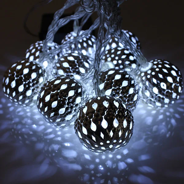 10 LED 3 Meter Solar String Lantern Light Fairy Christmas Ball Lamp For Wedding Christmas Garden Outdoor Decoration - Emitting Color: White