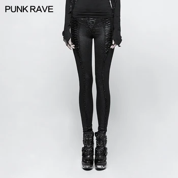 

Pants leggings black with patterns baroque and lacing elegant ari Punk Rock Club Fashion Visual Kei K291