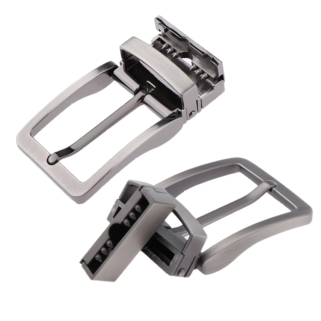 2Pcs Alloy Reversible Belt Buckle Single Prong Rectangular Pin Belt Buckle