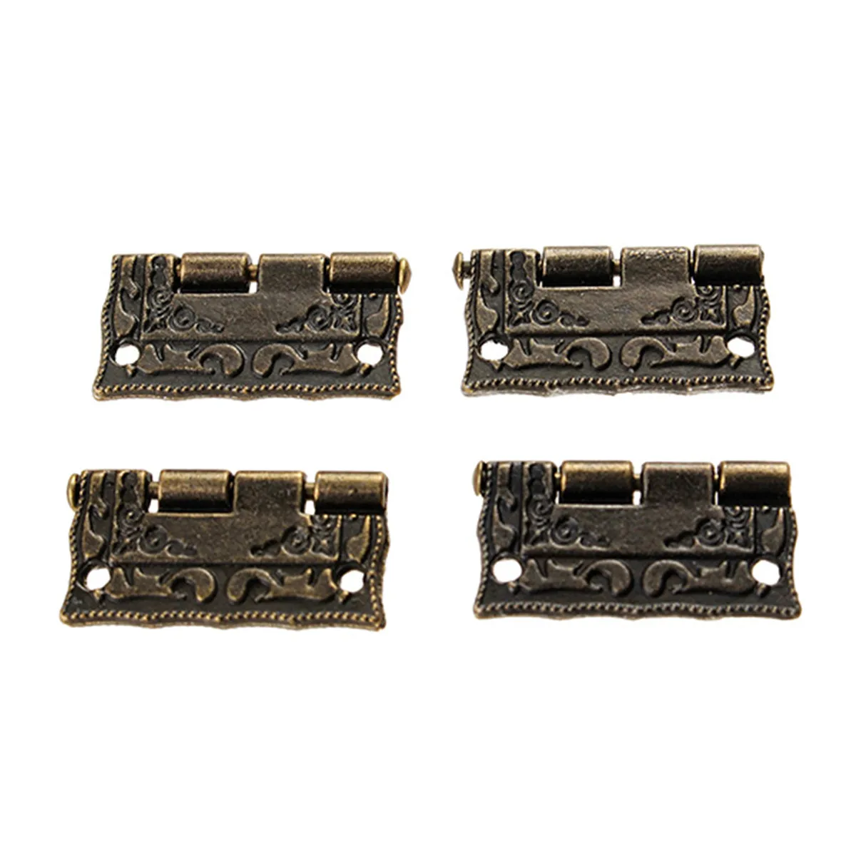 cheap 4pcs 1inch Top Fashion New Arrival Antique Wooden Gift Box Hinge Zinc Alloy Cabinet Furniture Door Drawer Jewellery Box Hinge